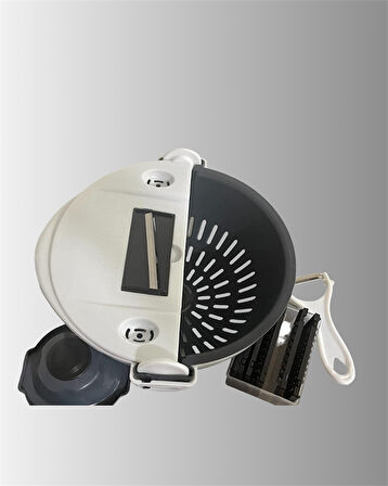 Süzgeçli Çok Fonksiyonlu Döner Rende ve Doğrayıcı