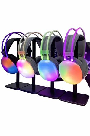 Yeni Nesil Kulak Üstü Kablosuz Uzun Ömürlü RGB Işıklı Bluetooth Kulaklık