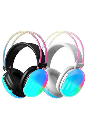 Kablosuz Bluetooth Kulaklık RGB Işıklı Kulak Üstü 5.3 Bluetooth Bağlantılı