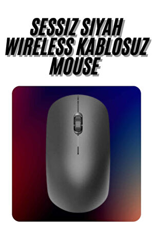 Kablosuz Bağlantı Yüksek Hassasiyetli Kablosuz Wireless Siyah Mouse