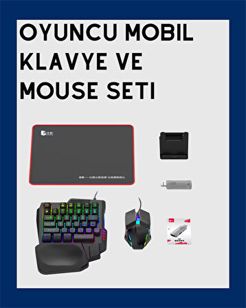 Android Uyumlu Klavye Mouse Oyun Seti – Gecikmesiz Bağlantı, Tak-Çalıştır Özellikli
