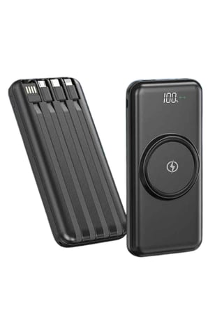 Kablosuz Çoklu Şarj Girişli 10.000 Mah Kablolu Powerbank Taşınabilir