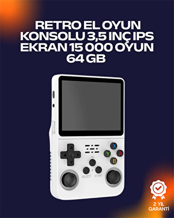 R36S Retro Oyun Cihazı – Çift MicroSD Desteği, Çoklu Platform Uyumu, 3200 mAh Batarya