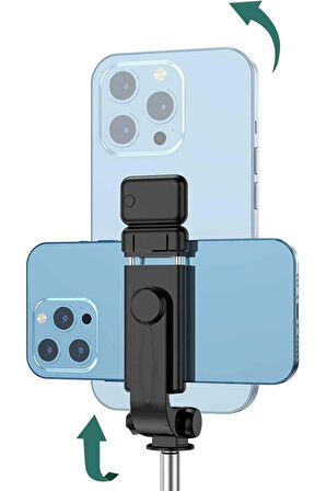 Tripod Selfie Çubuğu Bluetooth Kumandalı Kablosuz Led Işıklı