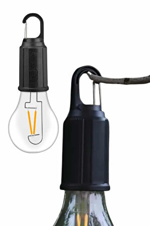 Taşınabilir Şarjlı Led Ampul Askılı Lamba Kamp Bahçe Lambası