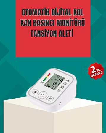 Kol Tipi LCD Ekranlı Elektronik Tansiyon Monitörü