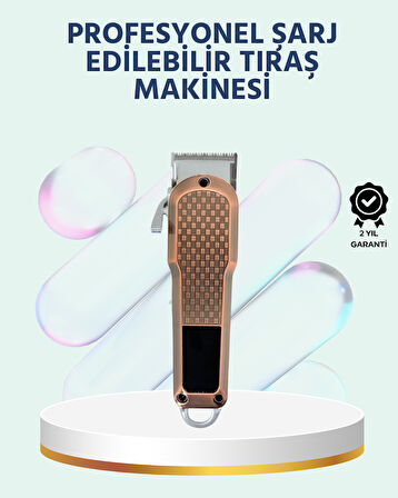 Şarjlı Saç Kesme Makinesi – Type-C Girişli, LCD Ekranlı ve Sessiz Motor