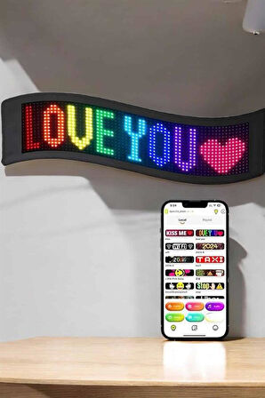 Piksel Led Matrix RGB Işıklı Led Yazılı Bluetooth Bağlantılı