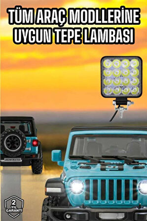 Tepe Lambası Çalışma Lambası Sis Lambası 16 Led Beyaz Led Işık