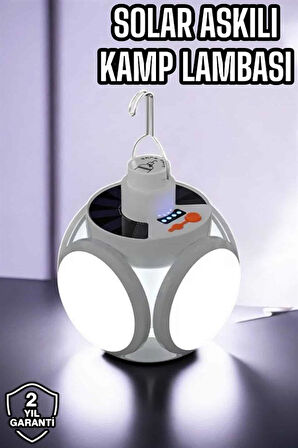 Güneş Enerjili Solar Aydınlatma Kamp Çadır Lambası Şarjlı Ampül Led Şarjlı El Feneri Işıldak