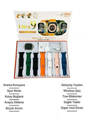 Akıllı Saat Bluetooth Bağlantılı 2.09 İnç HD Ekran ve Çok Yönlü Sağlık Takibi