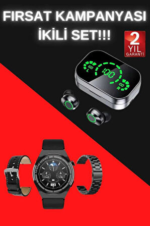 TWS Bluetooth Kulaklık ve Akıllı Saat Uyku Takibi Nabız Ölçer Uzun Pil Ömrü