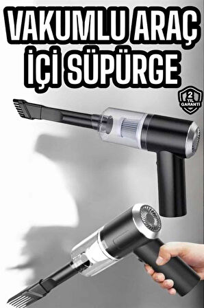 Araç İçi Süpürge Filtreli Şarjlı  Vakumlu Yıkanabilir