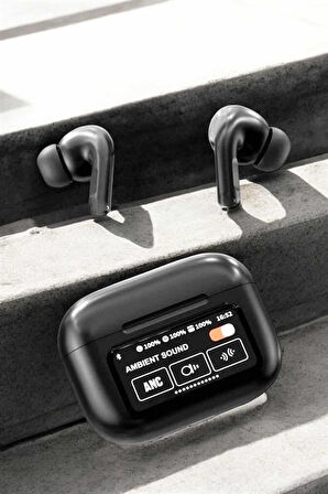 Kablosuz Bluetooth Kulaklık Ekranlı Uzun Şarj Süreli ANC Destekli