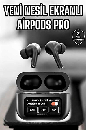 Kablosuz Bluetooth Kulaklık Ekranlı Uzun Şarj Süreli ANC Destekli