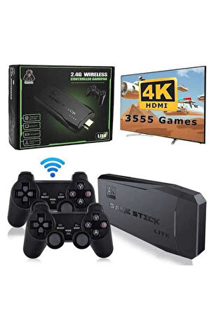 Retro Oyunlar 4k Game Stick 2.4g Kablosuz Çift Kol 3500 Oyun Atari
