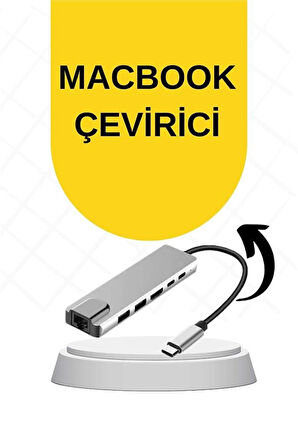 Macbook Pro/air Uyumlu USB Type-C 8 In 1 Hub Dönüştürücü Çevirici Çoklayıcı USB Hdmı Micro Sd 8 Girişli
