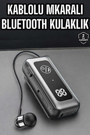 Kablolu Bluetooth Kulaklık Kulak İçi Stereo Mikrofonlu Dijital Göstergeli