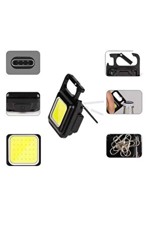 Anahtarlık Çok Amaçlı Mıknatıslı Taşınabilir Işık Led Şarjlı