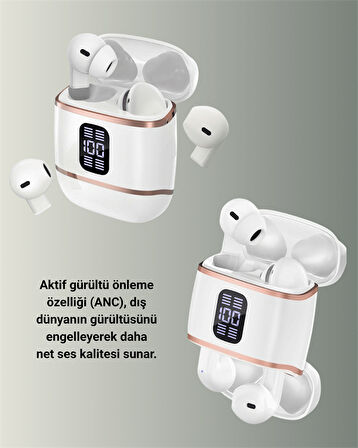 Dijital Göstergeli Bluetooth Kulakiçi Kulaklık – 4’lü Paket, Gürültü Engellemeli