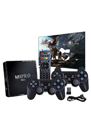 M8 PRO Mini 2.4G 10K ultra HD 64 GB TV BOX Android TV GAME BOX  2 Adet Oyun Konsolu