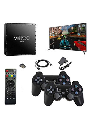 Android Tv Box 2.4g 10k Ultra Hd 2gb Ram 64gb Hafıza 10000 Retro Oyunlu Konsol Game Stick M8 Pro