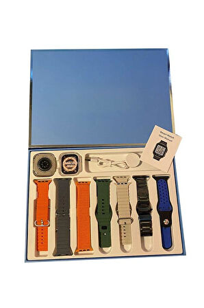 7 Kordonlu Unisex Akıllı Saat Çoklu Kordon Seçeneği Amoled Ekran