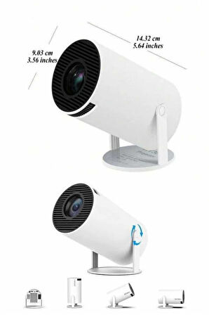 Ayaklı Projeksiyon Taşınabilir Mini Projektör Sinema Projektörü Android