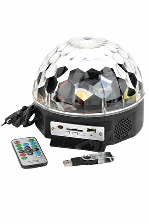 Disko Topu Renkli Işıklı Lazer Parti Bluetooth Bağlantılı Led Küre
