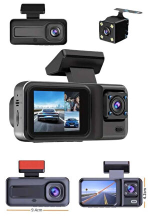 DVR Araç İçi Kamera Ön ve İç Kamera 2 İnç Ekranlı Çift Kamera
