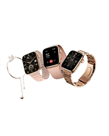 Su Geçirmez Akıllı Saat – 300 mAh Batarya, Sesli Arama, Uyku & Adım Takibi