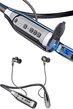 Bluetooth Kulaklık 120 Saat Kullanım Süresi Boyun Askılı Bluetooth Kablosuz Kulaklık