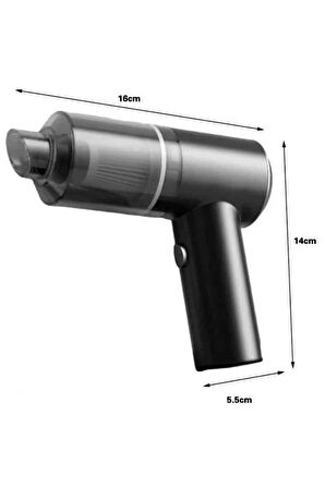 Araç İçi Süpürge Kablosuz Şarjlı Elektrikli Süpürge Elde Taşınabilir 3'ü 1 Arada