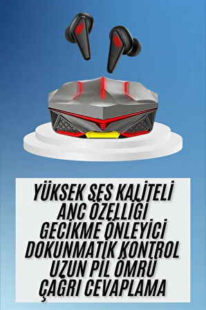 Dokunmatik Kontrol Tws Işıklı Kulakiçi Bluetooth Kulaklık Kablosuz Oyuncu Kulaklığı