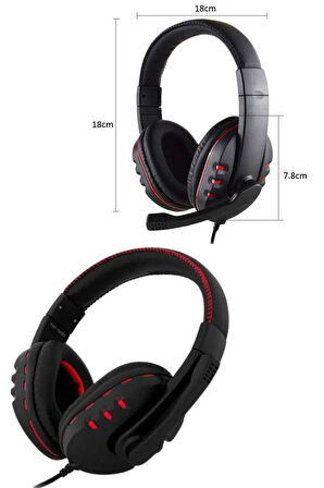 Mikrofonlu Gamer Kulaklık Oyuncu Kulaklığı Yüksek Ses Kaliteli Stereo Yumuşak Yastıklar