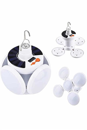 5 Kanatlı Bahçe Aydınlatma Led Askılı Solar Güneş Enerji Usb Sarjlı