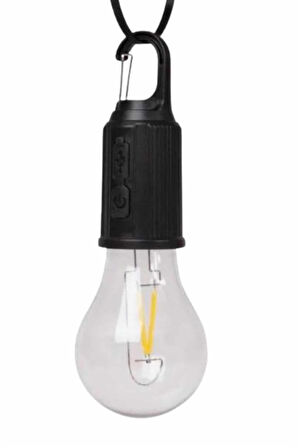 Şarjlı Aydınlatma Ampul Tasarımlı Ambians Işık Askılı Kamp Lambası