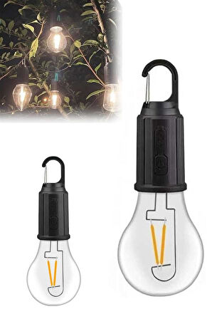 Taşınabilir Şarjlı Led Ampul Askılı Lamba Kamp Bahçe Lambası