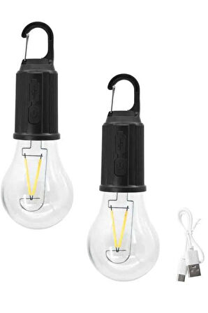 3 Farklı Mod LED'li Şarjlı Asma Kancalı Kamp Lambası Taşınabilir Ampul