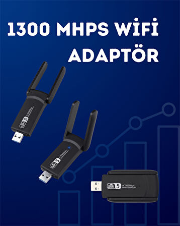 USB WiFi Adaptör – 1200 Mbps Hız