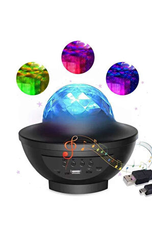 Çok Renkli Projektör Lamba Disko Topu Gece Lambası Kablosuz