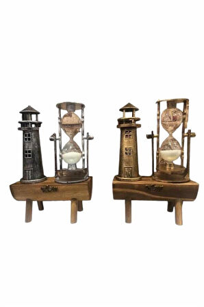 Dekoratif Kum Saati Deniz Feneri Retro Masa Hediyelik Eşya