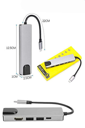 Usb Type-c Hub Dönüştürücü Çevirici Çoklayıcı Macbook Çevirici 8 Portlu
