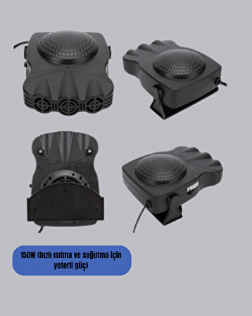 Araç İçi 150W Isıtıcı ve Soğutucu Fan