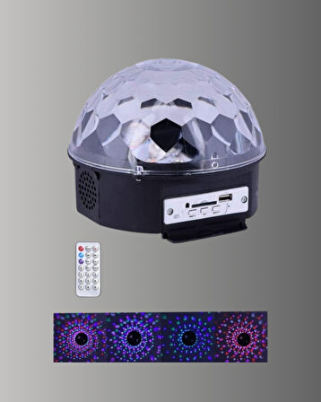 Uzaktan Kumandalı RGB LED Disko Topu Bluetooth Hoparlörlü