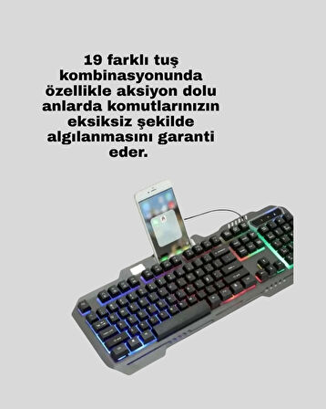 Gaming Klavye ve Mouse Seti PG8018 – Dayanıklı Tuşlar, Hızlı Komut