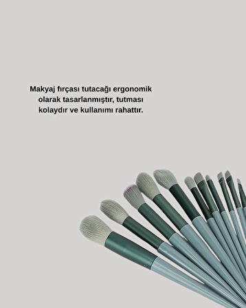 Yumuşak Kıllı Estetik Tasarımlı 13'lü Makyaj Fırçası Seti Günlük ve Profesyonel Kullanım