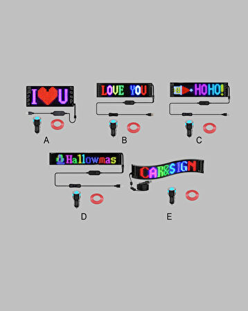 RGB Renkli LED Ekran Tabela USB Bağlantılı ve Kayan Yazı Destekli