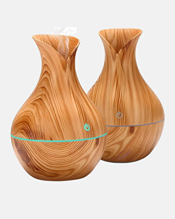 Ahşap Desenli 130 ml Aromaterapi Difüzör Sessiz ve USB Bağlantılı
