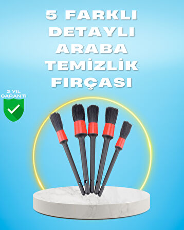 5'li Araba Temizlik Fırçaları-Farklı Boyutlu Fırçalarla Derinlemesine Temizlik
